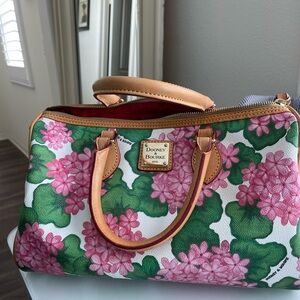 Dooney & Bourke Pink and Green Floral Satchel